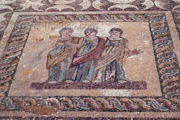 cyprus95: Paphos, Cyprus: outdoor Roman mosaic - photo by A.Ferrari - (c) Travel-Images.com - Stock Photography agency - Image Bank