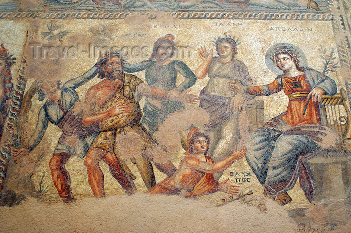 cyprus99: Paphos, Cyprus: mosaic at the Houses of Dionysos - house of Aion - photo by A.Ferrari - (c) Travel-Images.com - Stock Photography agency - Image Bank