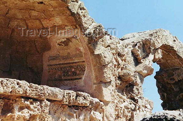 cyprusn12: North Cyprus - Salamis - Famagusta district: Roman baths - some remaining mosaics (photo by Galen Frysinger) - (c) Travel-Images.com - Stock Photography agency - Image Bank