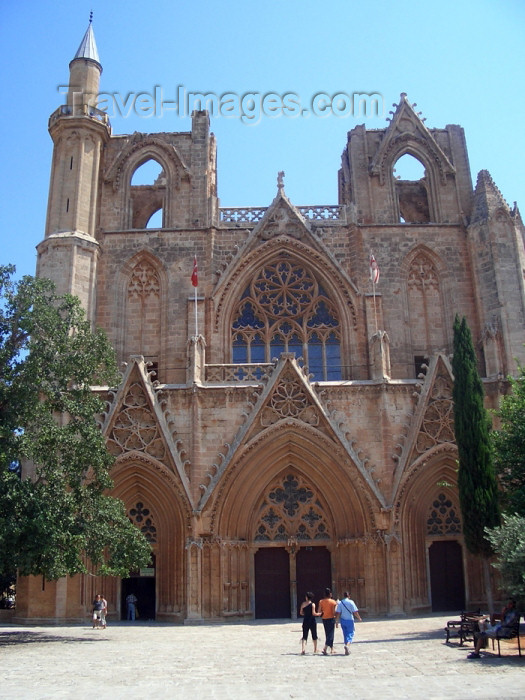 cyprusn19: North Cyprus - Famagusta / Gazimagusa: Lala Mustafa Pasa Mosque - formerly St. Nicholas Cathedral - façade (photo by Rashad Khalilov) - (c) Travel-Images.com - Stock Photography agency - Image Bank