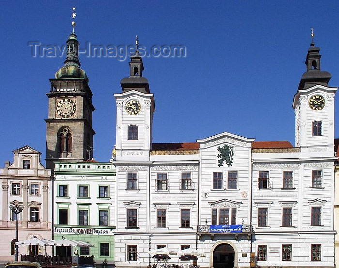 czech226: Czech Republic - Hradec Králové: Town hall and White Tower / radnice na Velkém námestí - Bela vez - photo by J.Kaman - (c) Travel-Images.com - Stock Photography agency - Image Bank