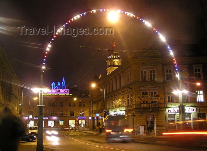 czech233: Czech Republic - Hradec Kralove: street scene - nocturnal - photo by J.Kaman - (c) Travel-Images.com - Stock Photography agency - Image Bank