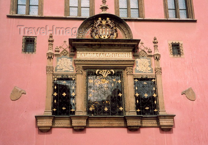 czech3: Czech Republic - Prague: window at the old town hall (photo by Miguel Torres) - (c) Travel-Images.com - Stock Photography agency - Image Bank