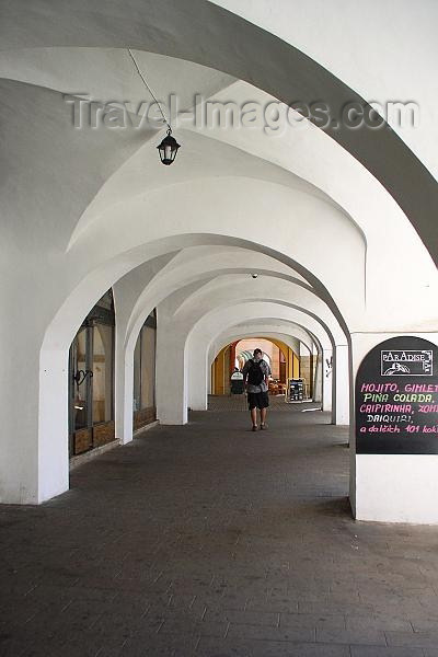 czech344: Czech Republic - Hradec Kralove: arcade - South American bar menu - photo by J.Kaman - (c) Travel-Images.com - Stock Photography agency - Image Bank