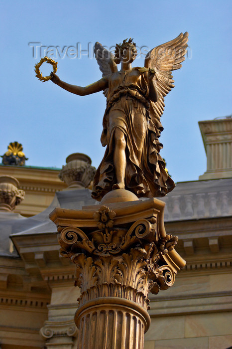 czech444: sculptures outside the Antonin Dvorak Concert Hall. Prague, Czech Republic - photo by H.Olarte - (c) Travel-Images.com - Stock Photography agency - Image Bank