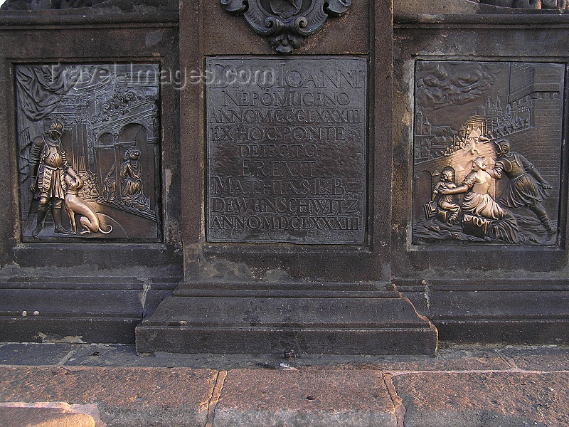czech455: Prague, Czech Republic: Lucky plaque at the base of John of Nepomuk statue - photo by J.Kaman - (c) Travel-Images.com - Stock Photography agency - Image Bank