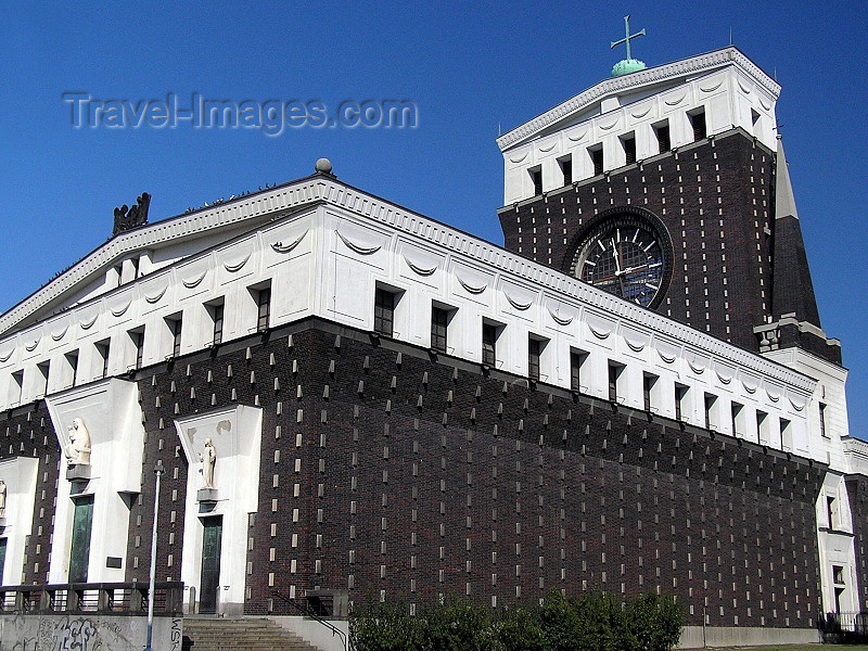 czech456: Prague, Czech Republic: Church of the Most Sacred Heart of our Lord by Josip Plecnik - photo by J.Kaman - (c) Travel-Images.com - Stock Photography agency - Image Bank