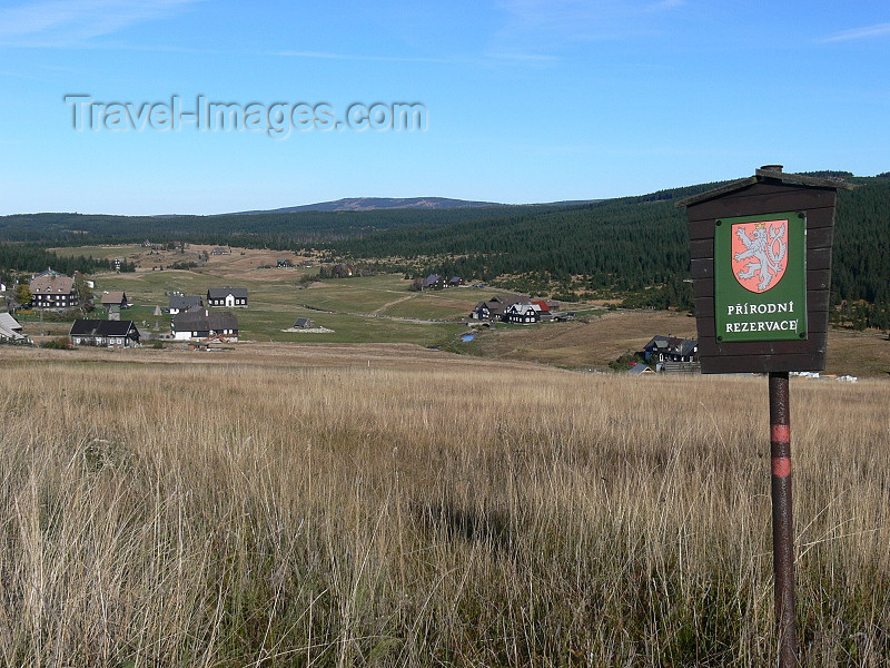 czech488: Czech Republic - Jizera Mountains / Jizerske hory: nature reserve sign - Liberec Region - photo by J.Kaman - (c) Travel-Images.com - Stock Photography agency - Image Bank