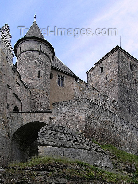 czech528: Czech Republic - Mladejov  - Jicin District: Kost Castle - bridge and ramparts - Cesky Raj - Bohemian Paradise - Hradec Kralove Region - photo by J.Kaman - (c) Travel-Images.com - Stock Photography agency - Image Bank