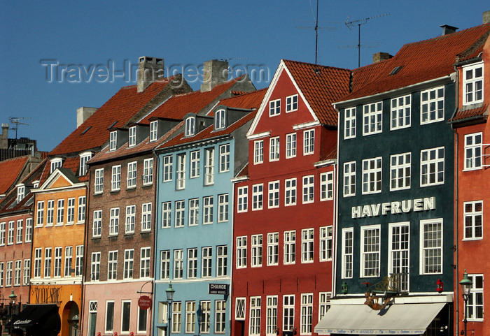 denmark56: Denmark - Copenhagen / København / CPH: buildings on Nyhavn - Havfruen - photo by G.Friedman - (c) Travel-Images.com - Stock Photography agency - Image Bank