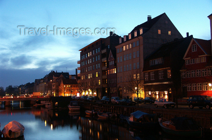 denmark59: Denmark - Copenhagen / København / CPH: Lighted Buildings at Dusk - photo by G.Friedman - (c) Travel-Images.com - Stock Photography agency - Image Bank