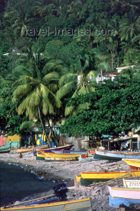 dominica2: Dominica: quiet day on a fishermen's beach - photo by S.Young - (c) Travel-Images.com - Stock Photography agency - Image Bank