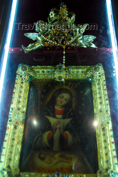 dominican115: Higüey, Dominican Republic: painting of the "Virgin de la Altagracia", an icon brought by the Spaniards in the 15th century, used before the Sabana Battle - Basilica of Our Lady - Basilica de Nuestra Señora de la Altagracia - photo by M.Torres - (c) Travel-Images.com - Stock Photography agency - Image Bank