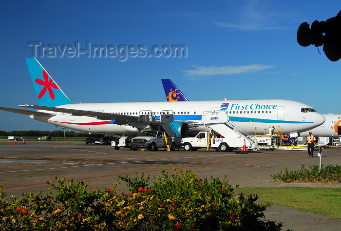 dominican198: Punta Cana, Dominican Republic: First Choice Boeing 767-35E(ER) G-DBLA - Punta Cana International Airport - PUJ / MDPC - photo by M.Torres - (c) Travel-Images.com - Stock Photography agency - Image Bank