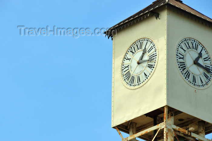 dominican253: Monte Cristi, Dominican Republic: Public clock, built under the initiative of Benigno Daniel Conde - Reloj publico de Monte Cristi - Parque Duarte, old-Plaza de Armas - photo by M.Torres - (c) Travel-Images.com - Stock Photography agency - Image Bank