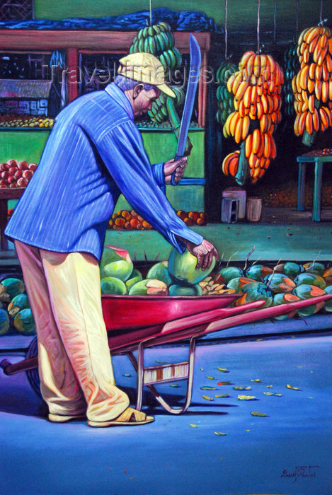 dominican75: Santo Domingo, Dominican Republic: Dominican painting - banana worker - photo by M.Torres - (c) Travel-Images.com - Stock Photography agency - Image Bank