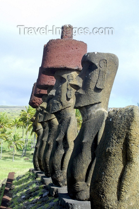 easter13: Easter Island / Rapa Nui- Anakena on the north coast - moais - statues carved from compressed volcanic ash - photo by Rod Eime - (c) Travel-Images.com - Stock Photography agency - Image Bank