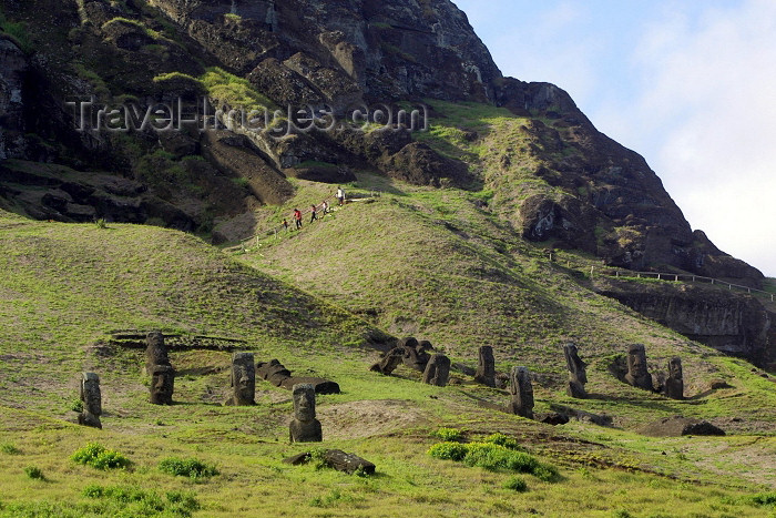 easter18: Easter Island  / Ilha da Pascoa / Isla de Pascua - Rano Raraku Quarry - photo by Rod Eime - (c) Travel-Images.com - Stock Photography agency - Image Bank