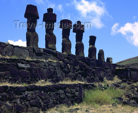 easter22: Easter Island: behind and Ahu Naunau - megaliths - photo by G.Frysinger - (c) Travel-Images.com - Stock Photography agency - Image Bank