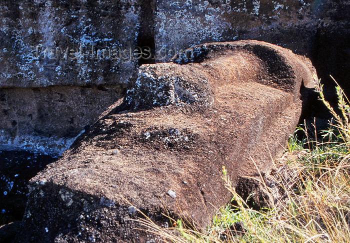 easter8: Easter Island - unfinished megalith still in rock quarry - photo by G.Frysinger - (c) Travel-Images.com - Stock Photography agency - Image Bank