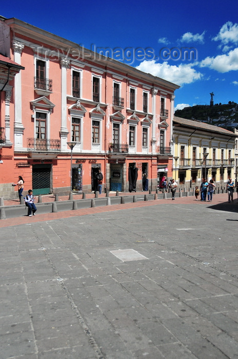 ecuador101: Quito, Ecuador: Plaza de la Merced - façades on Calle Cuenca - photo by M.Torres - (c) Travel-Images.com - Stock Photography agency - Image Bank