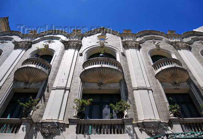 ecuador139: Quito, Ecuador: Calle Eugenio Espejo, corner Calle Guayaquil - grand building with  Moorish and Art Deco influence, now used by Porta Telecomunicaciones - Plaza Chica - Centro Histórico de Quito, Patrimonio Cultural de la Humanidad - photo by M.Torres - (c) Travel-Images.com - Stock Photography agency - Image Bank