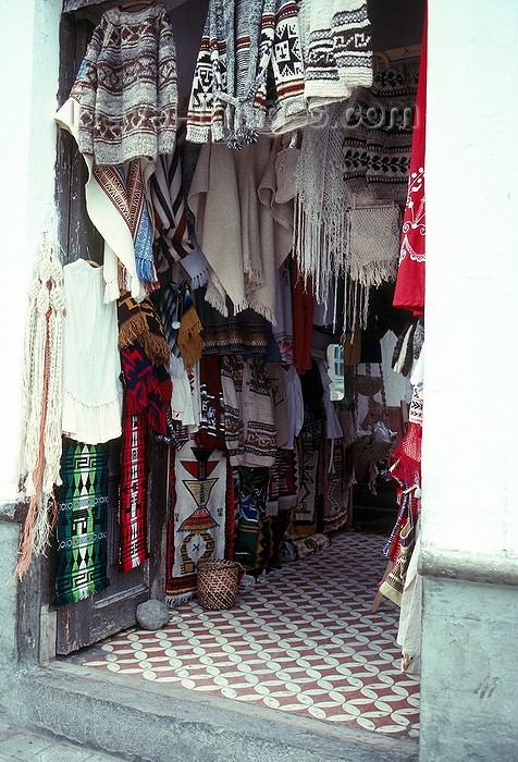 ecuador38: Ecuador - Otavalo, Imbabura province: Textile and clothing shop - photo by J.Fekete - (c) Travel-Images.com - Stock Photography agency - Image Bank