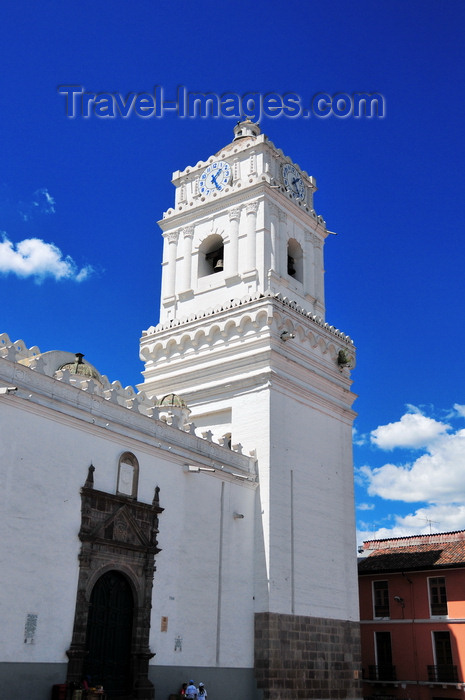 ecuador96: Quito, Ecuador: Plaza de la Merced - Basilica / Iglesia de La Merced - Church and Monastery of Our Lady of Mercy - façade on Calle Chile - Spanish architecture with Moorish influences - photo by M.Torres - (c) Travel-Images.com - Stock Photography agency - Image Bank