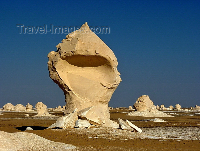 egypt253: White Desert National Park / Sahara el Beyda, New Valley Governorate, Egypt: lollipop-like hoodoo, as if designed by Salvador Dali - Western Desert - photo by J.Kaman - (c) Travel-Images.com - Stock Photography agency - Image Bank