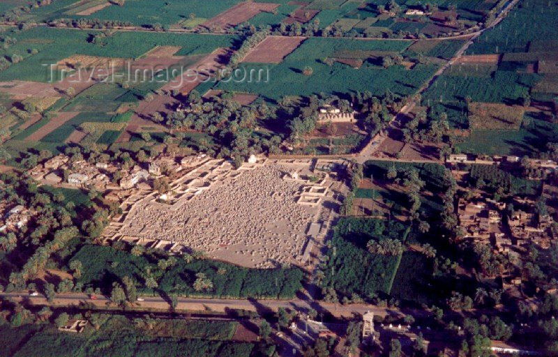 egypt39: Qena Governorate, Egypt: rural life in the fertile banks of the Nile - from the air - photo by M.Torres - (c) Travel-Images.com - Stock Photography agency - Image Bank