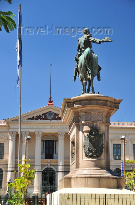 el-salvador38: San Salvador, El Salvador, Central America: National Palace and equestrian statue of Capitán General Gerardo Barrios - Plaza Barrios - photo by M.Torres - (c) Travel-Images.com - Stock Photography agency - Image Bank