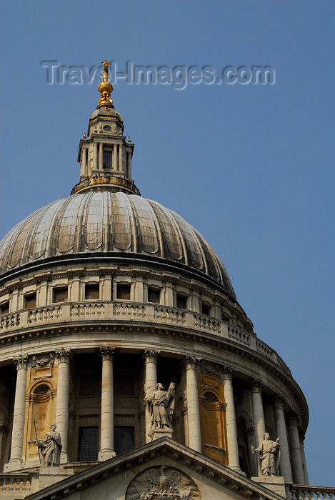 england138: England - London - St Pauls Cathedral - dome and top of southern pediment - Ludgate Hill - City of London - architecture - religion - photo by M.Torres - (c) Travel-Images.com - Stock Photography agency - Image Bank