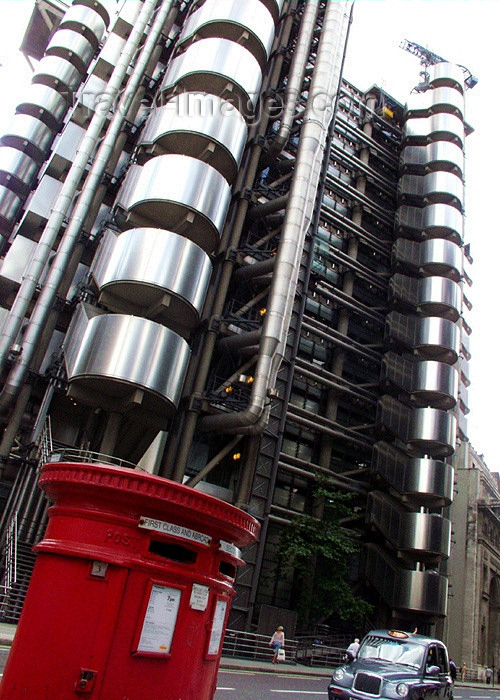 england142: London: LLoyds building amd Royal Mail - City - London's main financial district - photo by K.White - (c) Travel-Images.com - Stock Photography agency - Image Bank