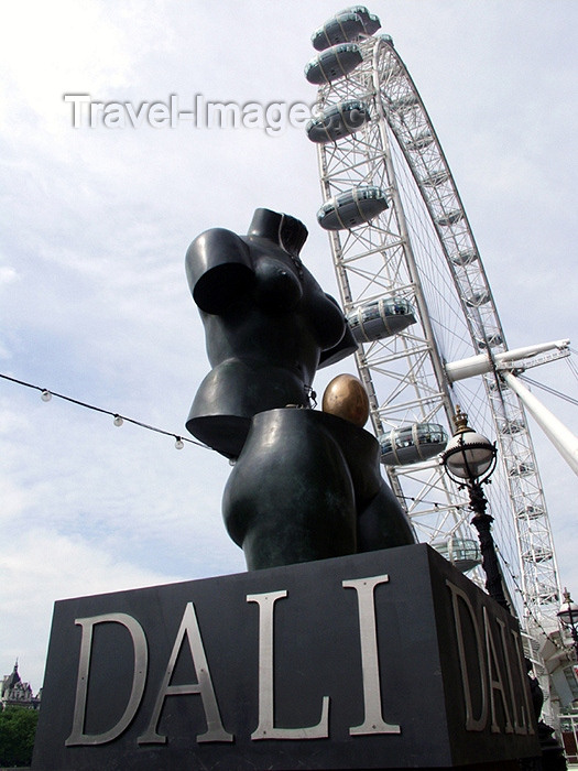 england144: London: British Airways London Eye - statue at the entrance to Dalí Universe - photo by K.White - (c) Travel-Images.com - Stock Photography agency - Image Bank