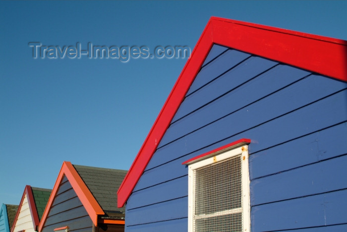 england206: Southwold, Waveney district, Suffolk, East Anglia, East England: beach huts - photo by K.White - (c) Travel-Images.com - Stock Photography agency - Image Bank