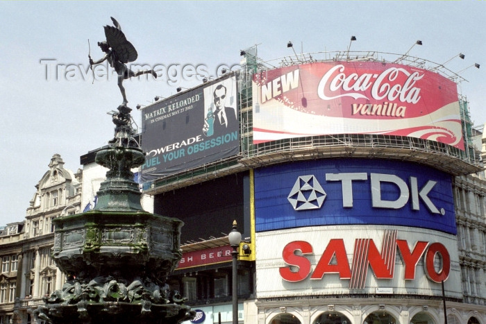 england251: London: Piccadilly Circus -  Eros fountain - aka Shaftesbury monument - photo by M.Bergsma - (c) Travel-Images.com - Stock Photography agency - Image Bank