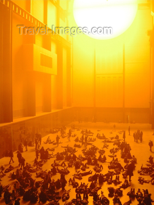 england252: London: Tate Museum - Tate Modern - Olqafur Eliasson - installation - the Weather Project - Unilever Series - photo by A.Kilroy - (c) Travel-Images.com - Stock Photography agency - Image Bank