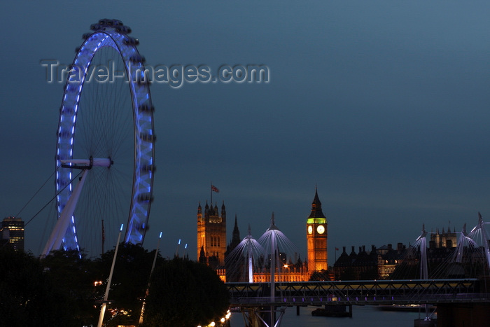 england260: London, England: London Eye, Houses of Parliament, Big Ben - nocturnal - photo by A.Bartel - (c) Travel-Images.com - Stock Photography agency - Image Bank