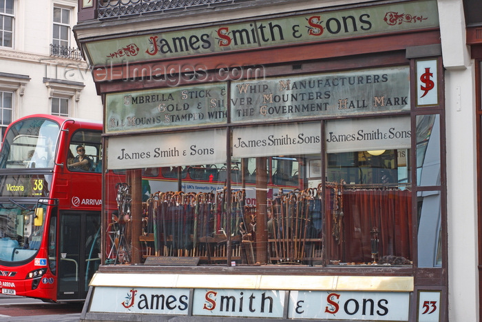 england263: London, England: Umbrella Shop window - James Smith and Sons - photo by A.Bartel - (c) Travel-Images.com - Stock Photography agency - Image Bank