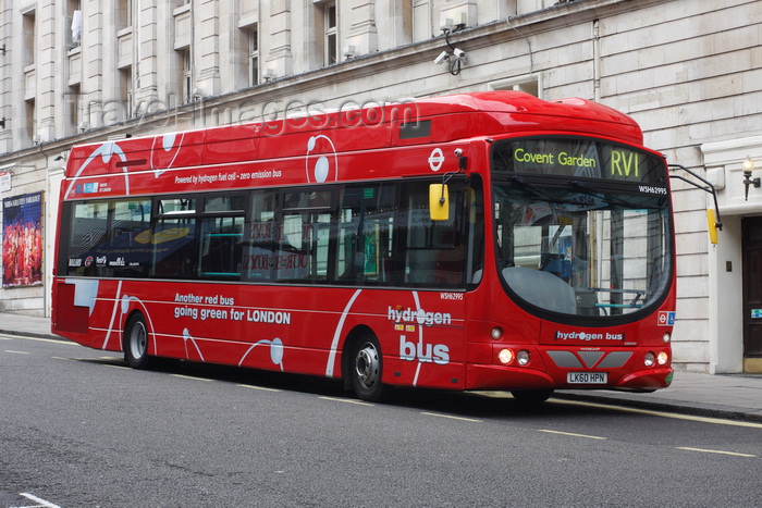 england265: London, England: Hydrogen Bus  street scene - photo by A.Bartel - (c) Travel-Images.com - Stock Photography agency - Image Bank