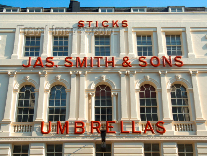 england270: London, England: Umbrella Shop facade - James Smith and Sons - photo by A.Bartel - (c) Travel-Images.com - Stock Photography agency - Image Bank
