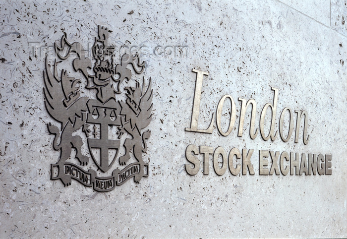 england404: London: the Stock Exchange building - LSE - logo - photo by A.Bartel - (c) Travel-Images.com - Stock Photography agency - Image Bank