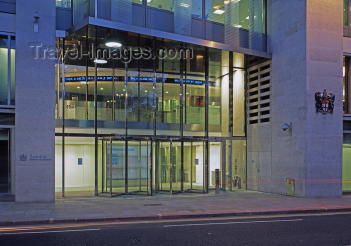 england405: London: the Stock Exchange building - LSE - entrance - finantial centre - business district - the city - photo by A.Bartel - (c) Travel-Images.com - Stock Photography agency - Image Bank