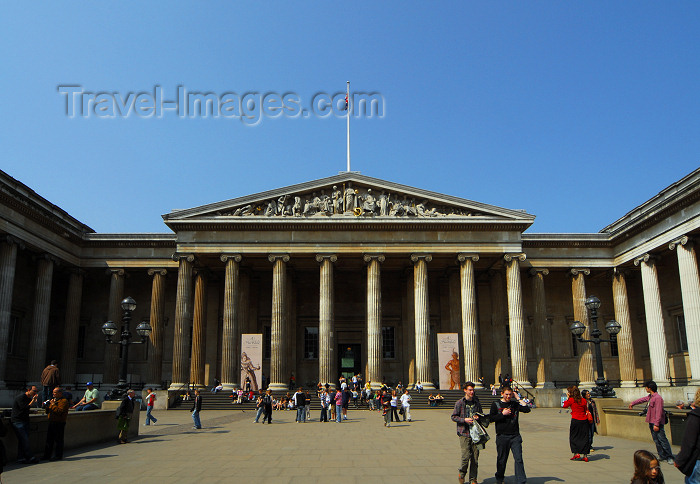 england422: London: British museum - southern façade - architect, Sir Robert Smirke - Great Russell Street - Camden - photo by M.Torres - (c) Travel-Images.com - Stock Photography agency - Image Bank