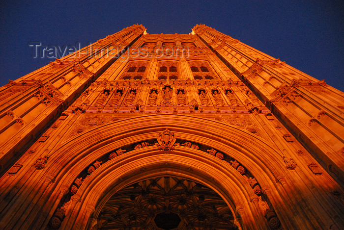 england442: London: Westminster Palace - Victoria Tower - Parliamentary Archives - architect Charles Barry - photo by  M.Torres - (c) Travel-Images.com - Stock Photography agency - Image Bank