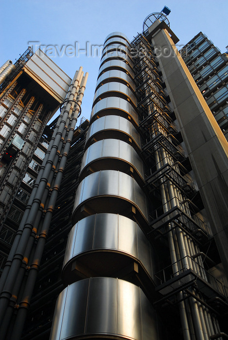 england445: London: LLoyds building - designed by architect Richard Rogers - Lime Street, City of London - Lloyd's of London - photo by M.Torres - (c) Travel-Images.com - Stock Photography agency - Image Bank