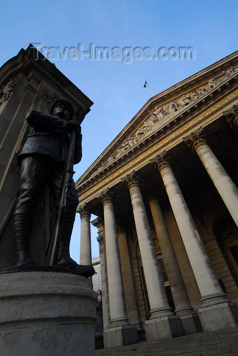 england448: London: Royal Exchange and war monument - architect Sir William Tite - City of London - photo by M.Torres - (c) Travel-Images.com - Stock Photography agency - Image Bank