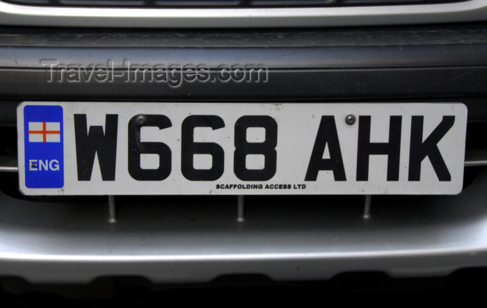 england451: London: English nationalism - car license plate - City - photo by M.Torres - (c) Travel-Images.com - Stock Photography agency - Image Bank