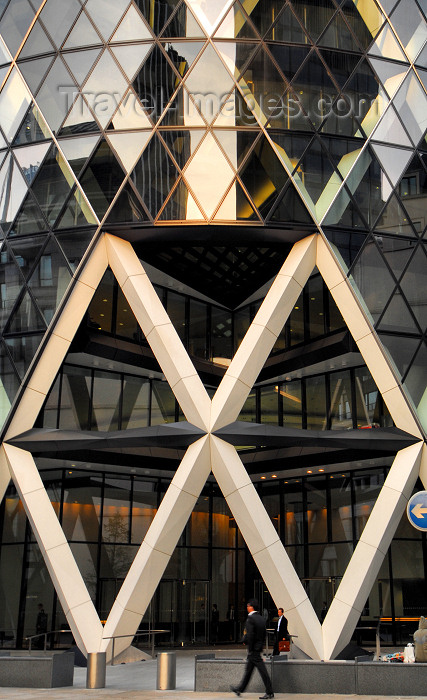 england491: London, England: entrance to the Gherkin - Swiss Re Tower - City of London - photo by M.Torres - (c) Travel-Images.com - Stock Photography agency - Image Bank