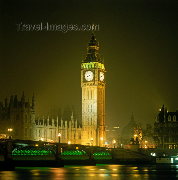 england521: England - London: Big Ben and Westminster bridge - nocturnal lights - photo by W.Allgower - (c) Travel-Images.com - Stock Photography agency - Image Bank